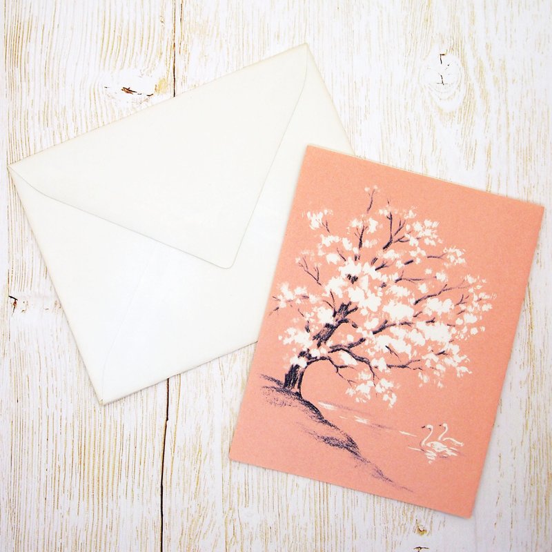 復古留言卡 - 心意卡/卡片 - 紙 粉紅色