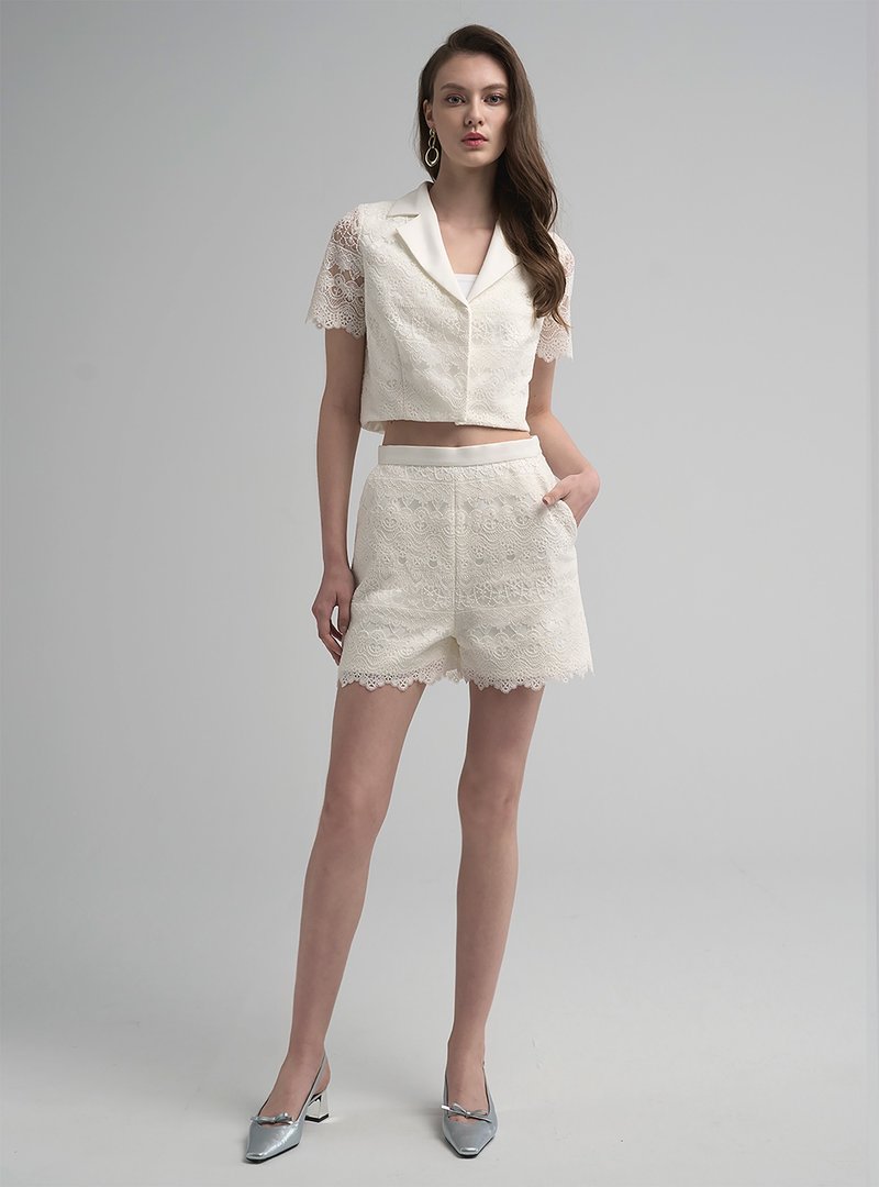 Aphrodite蕾絲韻白優雅時髦套裝 - 其他 - 其他人造纖維 