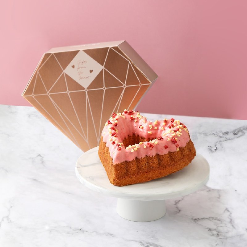 [ゴールド食品 ] ローズハートダイヤモンドケーキチャリティーギフトボックス (桃街共同慈善プロジェクト) - クッキー・ビスケット - その他の素材 ピンク