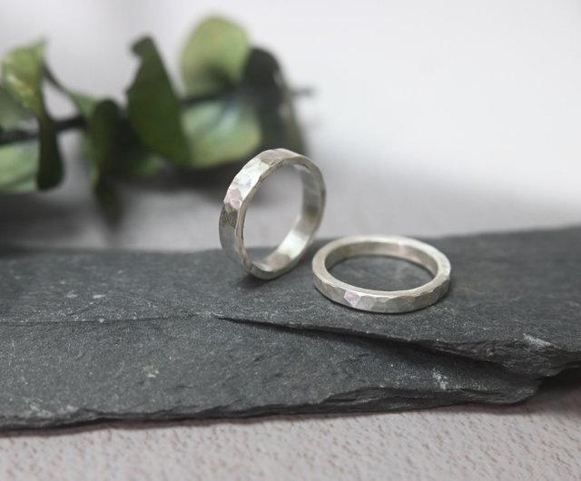 ハンマードシルバーリング シルバー ハンマードリング 4点セット