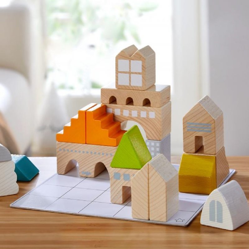 [German HABA] Spatial Orientation Learning Building Blocks 43pc - Kids' Toys - Wood 