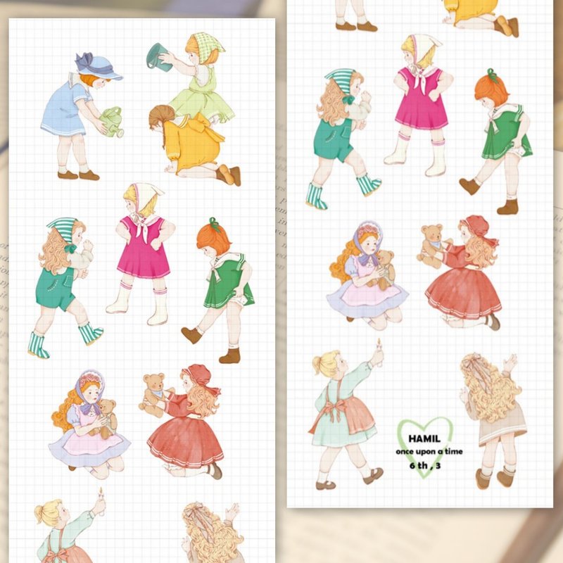 once upon a time 6 ver3 PET (hamil) Vintage Girl Lady Character Sticker - 貼紙 - 紙 多色