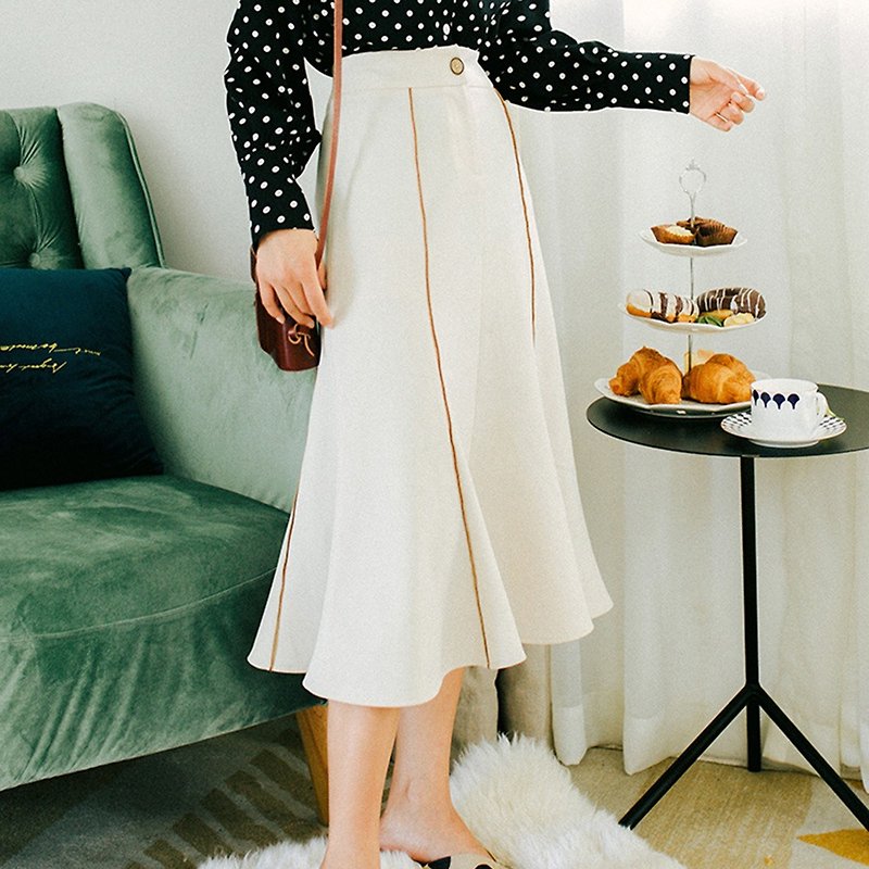 2018秋裝女士新品鑲織帶魚尾半身裙 - 連身裙 - 其他材質 
