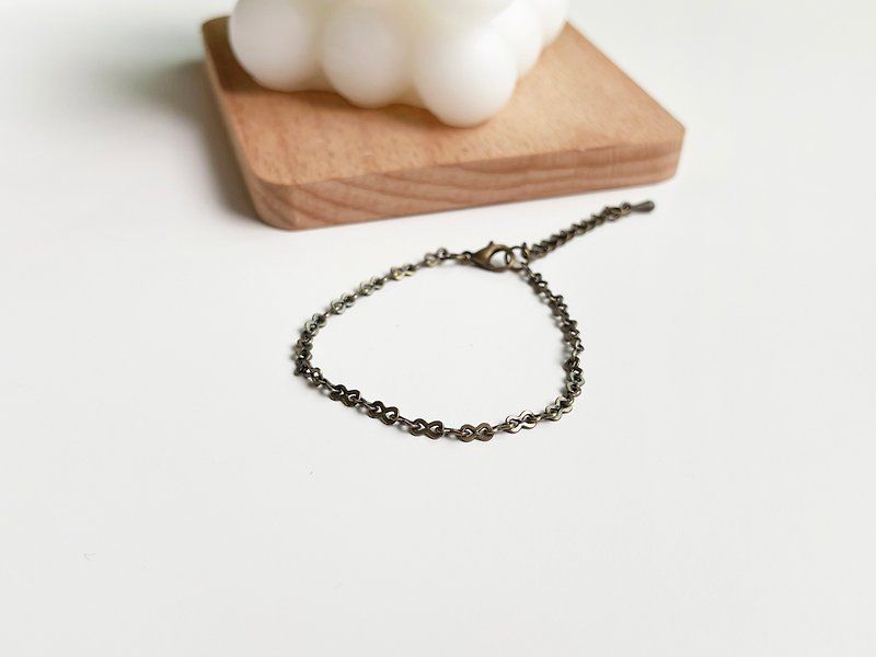 Infinity Fine Chain/ Bronze Fine Chain - Bracelets - Other Metals Khaki