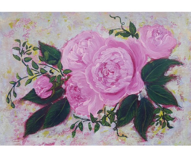 バラの絵 花のオリジナルアート フローラル ウォールアート
