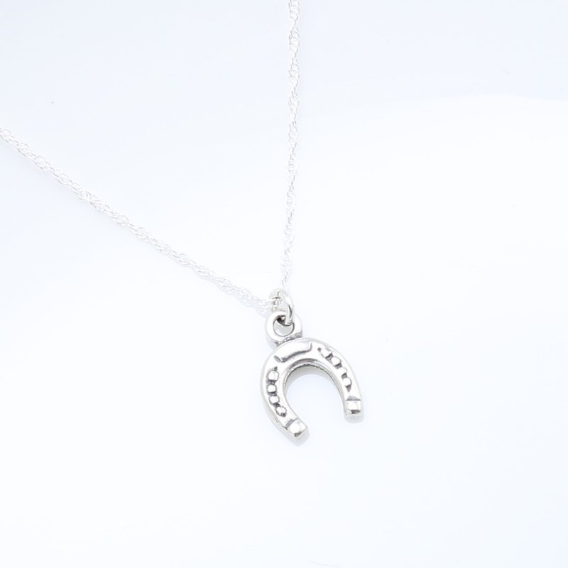 Lucky horseshoe s925 sterling silver necklace Valentine's day gift - สร้อยคอ - เงินแท้ สีเงิน