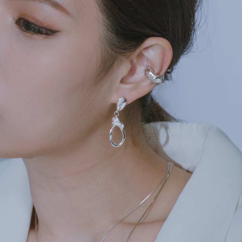 DATE. 09/10/22. Space Ice - Herkimer Diamond Drop Earrings - S-Silver - Earrings & Clip-ons - Sterling Silver Silver