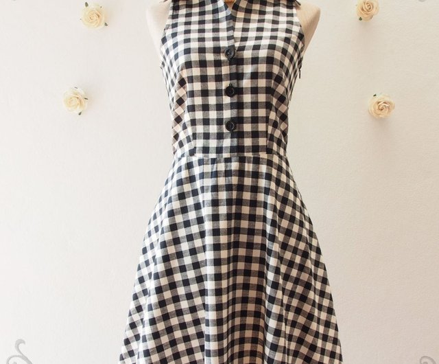 gingham shirtwaist dress