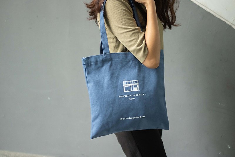 Small Day Business Model Canvas Bag - Founder Canvas Bag (Mansion) - กระเป๋าถือ - วัสดุอื่นๆ สีน้ำเงิน