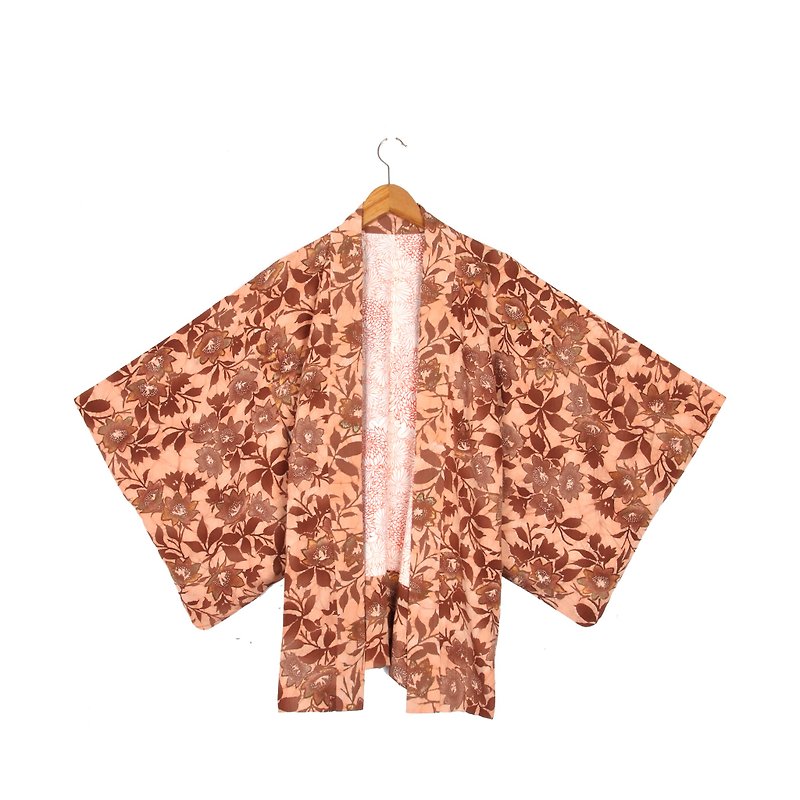 [Eggs] Autumn Flower and Plant vintage vintage kimono haori - จัมพ์สูท - เส้นใยสังเคราะห์ หลากหลายสี