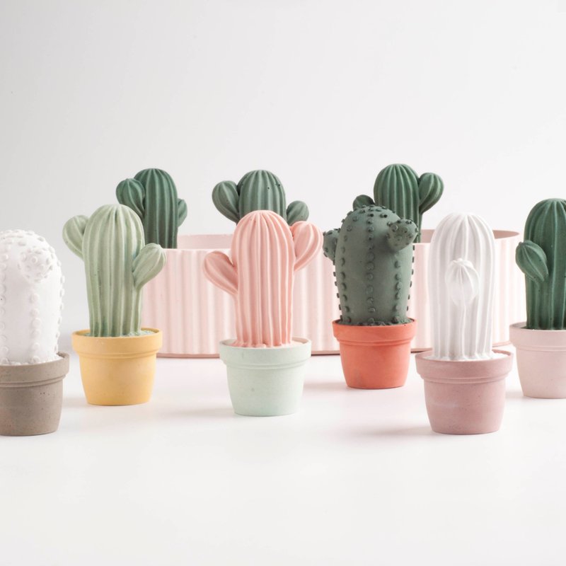 Cement material | 65g-100g cactus seat - ตกแต่งต้นไม้ - ปูน สีเหลือง