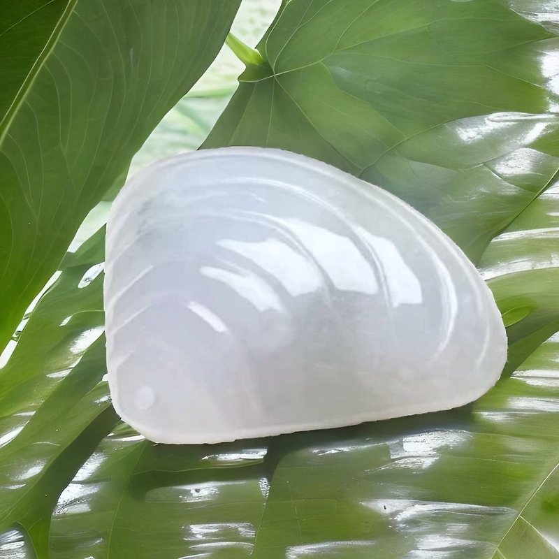 Ice type jade shell with floating flowers | Stone| natural Burmese Royal A grade jade | gift giving - สร้อยคอ - หยก หลากหลายสี