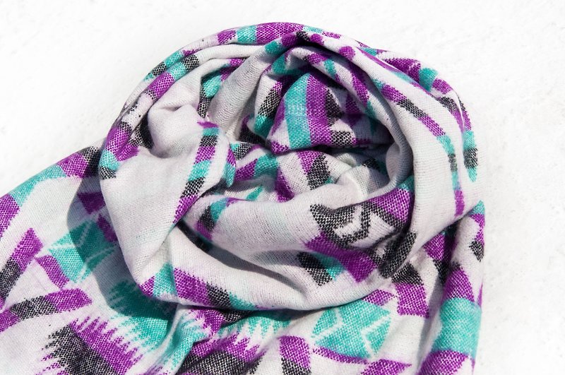 Ethnic shawl/boho knit scarf/Indian totem scarf/knit shawl/covering blanket-South America - ผ้าพันคอถัก - ขนแกะ หลากหลายสี
