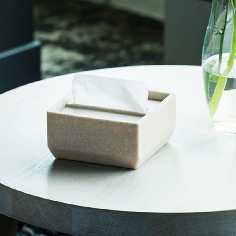 Japanese ideaco Square Drop-down Lid Sandstone Napkin Box - กล่องทิชชู่ - พลาสติก หลากหลายสี