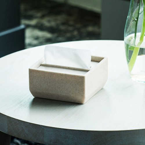 日本ideaco 日本ideaco 方形下降式沉蓋砂岩餐巾紙盒