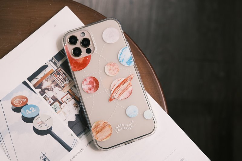 水彩風 九大行星 防摔空壓手機殻 iPhone Case - 手機殼/手機套 - 塑膠 