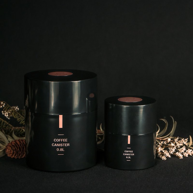 ZOOMバキュームコーヒー気密缶|ラージパック（0.8L） - コーヒードリッパー - プラスチック ブラック