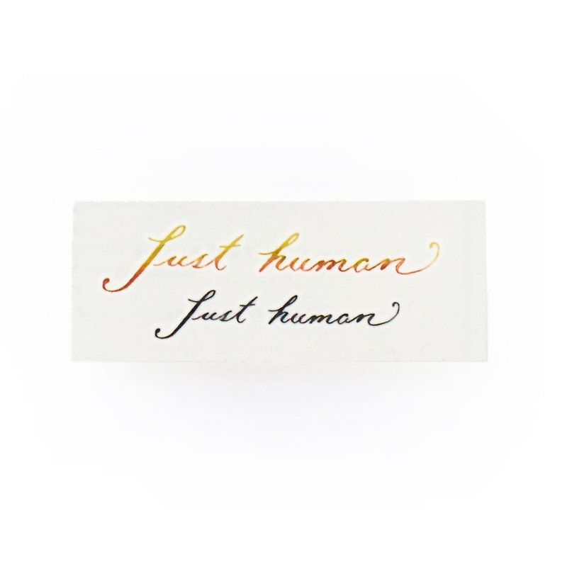 Human Earth Life Lettering Calligraphy Watercolor Temporary Tattoos Love Freedom - Temporary Tattoos - Paper Orange