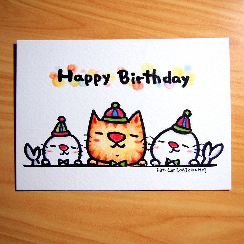 Birthday postcard-make a birthday wish - การ์ด/โปสการ์ด - กระดาษ หลากหลายสี