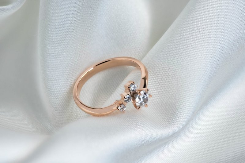 Iris Dimond Ring • 18K gold • Gold Vermeil - แหวนทั่วไป - เงินแท้ สีเงิน