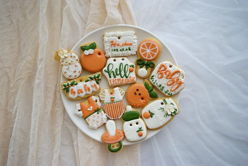 Little orange salivary biscuits frosting biscuits - Handmade Cookies - Fresh Ingredients 