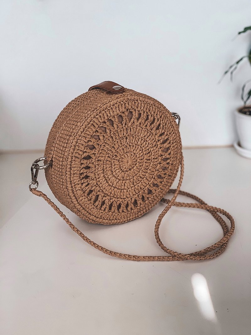 Crochet bag round with raffia yarn pattern PDF, digital instant download - DIY Tutorials ＆ Reference Materials - Other Materials 