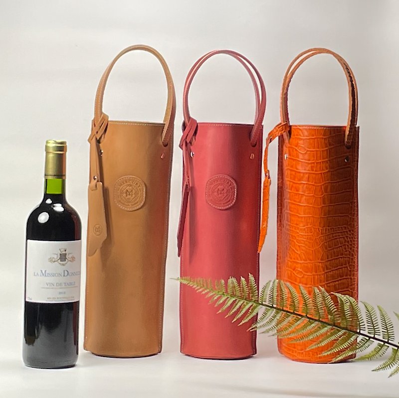 Mercury genuine leather single bottle red wine bag - กล่องเก็บของ - หนังแท้ หลากหลายสี