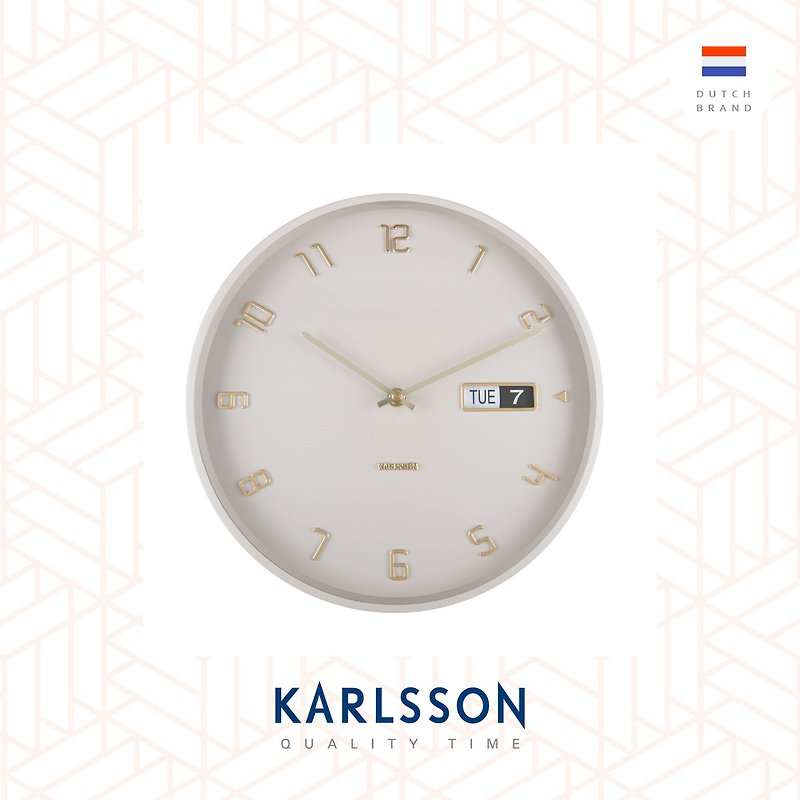 荷蘭Karlsson, Wall clock Data Flip warm grey灰色數字日期掛鐘 - 時鐘/鬧鐘 - 其他金屬 灰色