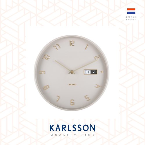 Ur Lifestyle 荷蘭Karlsson, Wall clock Data Flip warm grey灰色數字日期掛鐘