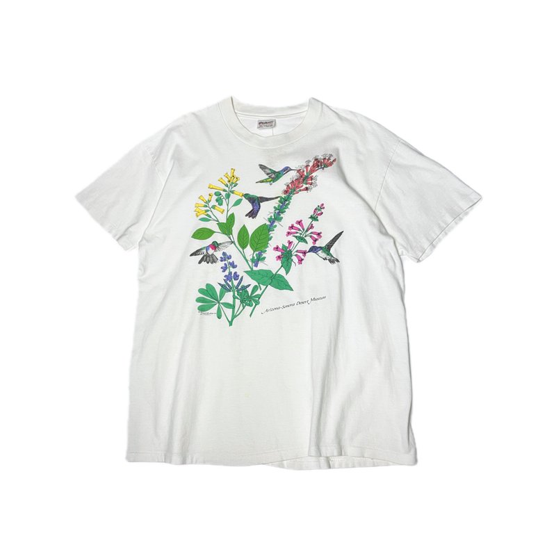 古著 80s Stedman亞利桑納自然歷史博物館T-shirt - 男 T 恤 - 棉．麻 白色