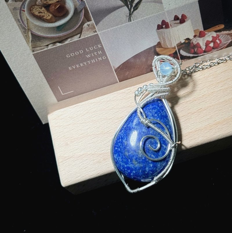 海神 金屬編織項鍊 - 項鍊 - 水晶 藍色