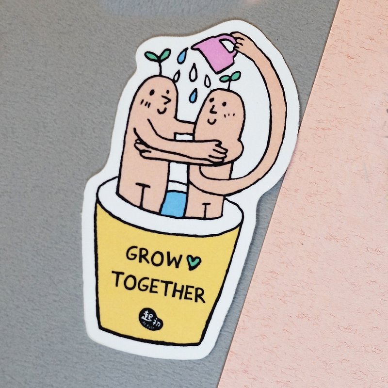 Initial waterproof sticker. Growing together - สติกเกอร์ - วัสดุกันนำ้ หลากหลายสี