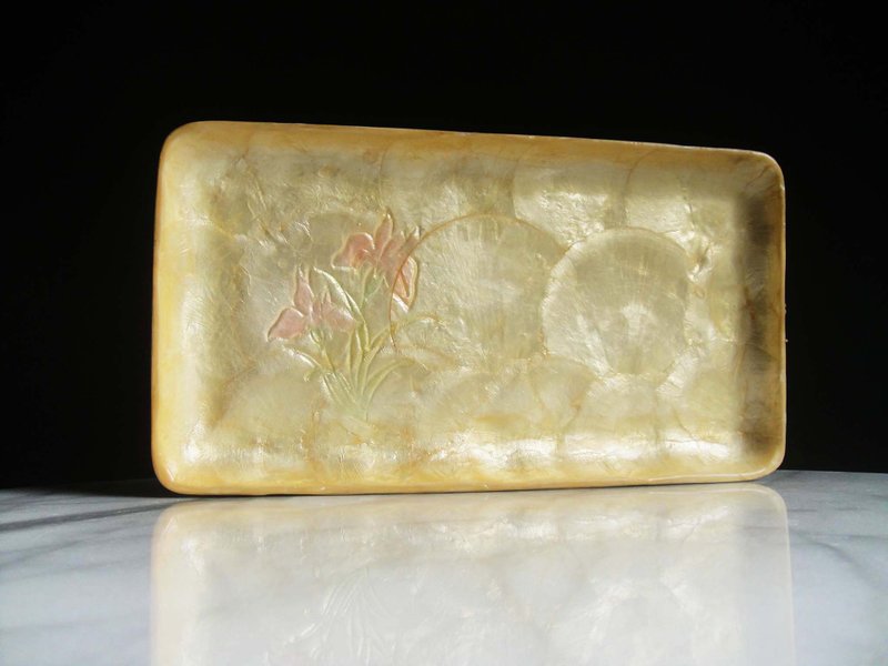 【老時光 OLD-TIME】早期二手國外進口手工製貝殼盤工藝品-3 - 擺飾/家飾品 - 其他材質 