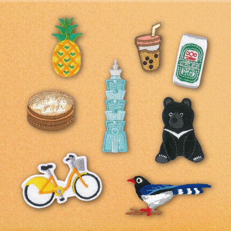 【Embroidery sticker】Taiwan A group|Taiwan|Black bear|Taiwan beer|Blue Magpie - Stickers - Thread 