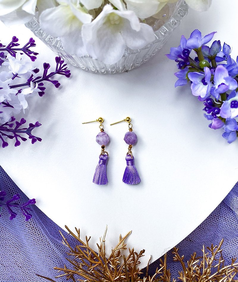 RURI | Lilac Amethyst Tassel Earrings