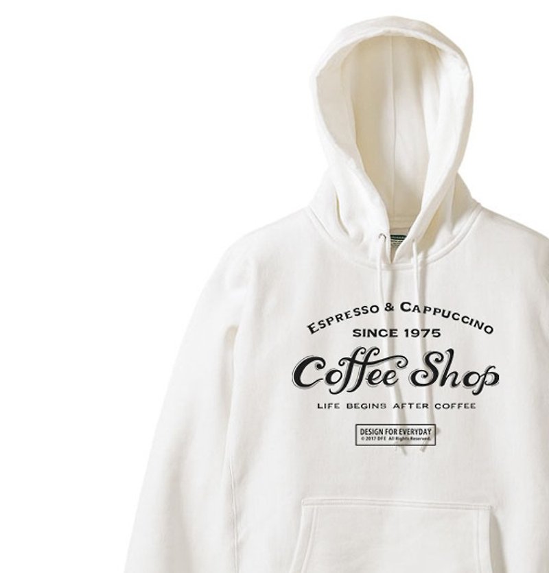 【厚手生地】【あったか】カフェ（COFFEE SHOP）　 S～XL　パーカ【受注生産品】 - トップス ユニセックス - コットン・麻 ホワイト