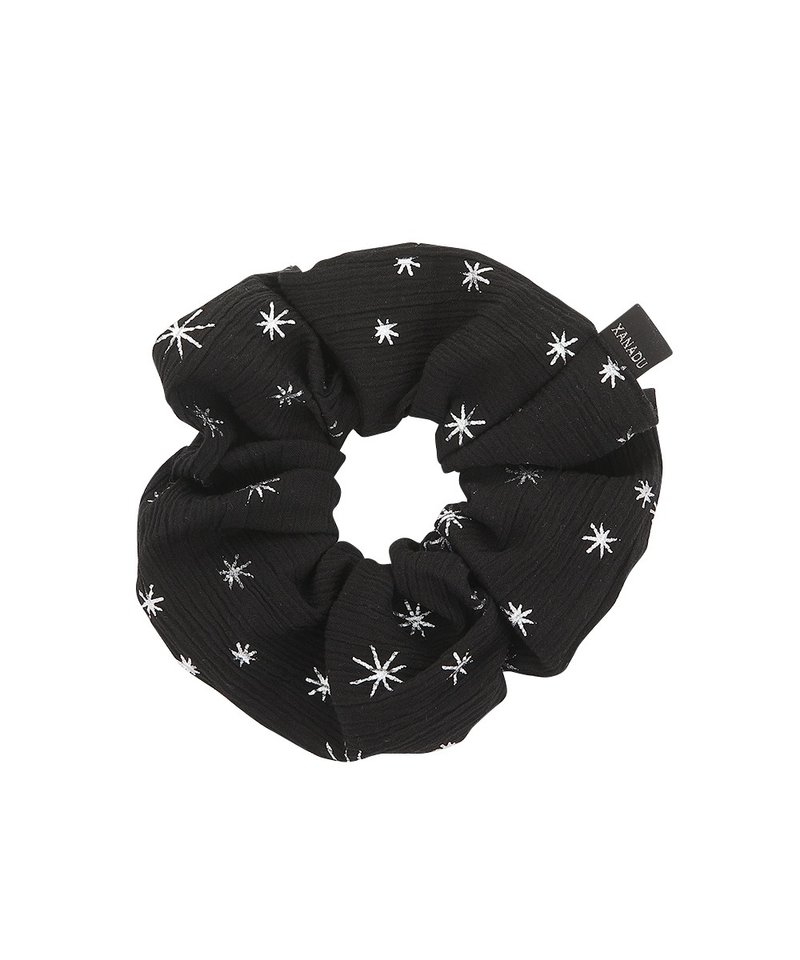 SPARKLE SCRUNCHIE_BLACK - 髮圈/髮夾 - 棉．麻 黑色