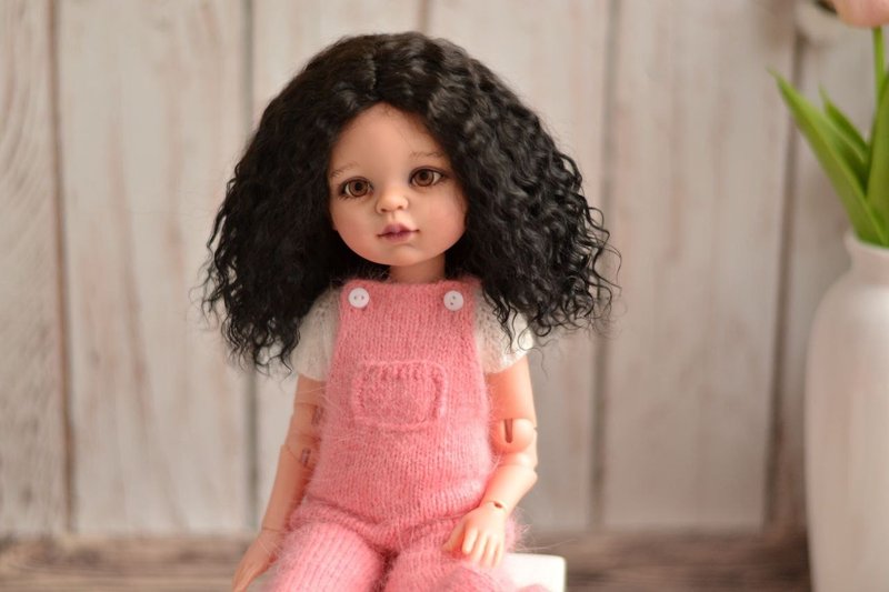 Wig for Paola Reina dolls - 髮圈/髮夾 - 羊毛 黑色