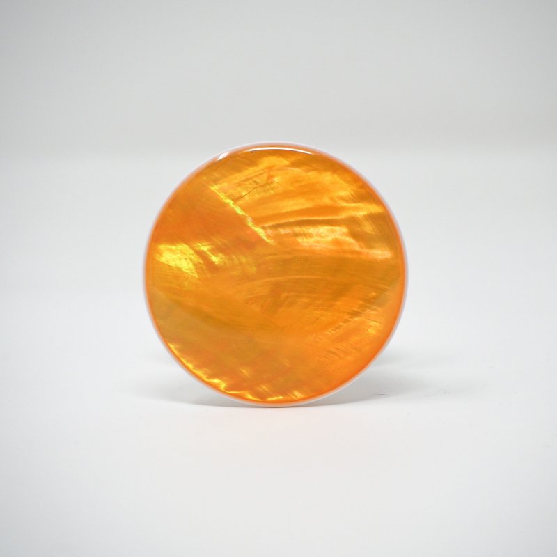 橘子橙色天然海貝 | 珍珠母手機支架 | 獨特自然禮物 - 手機配件 - 貝殼 橘色