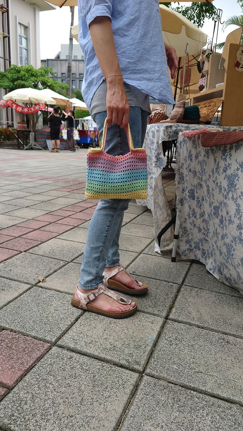 Braided eggplant bag~rainbow bag~ - Handbags & Totes - Cotton & Hemp 