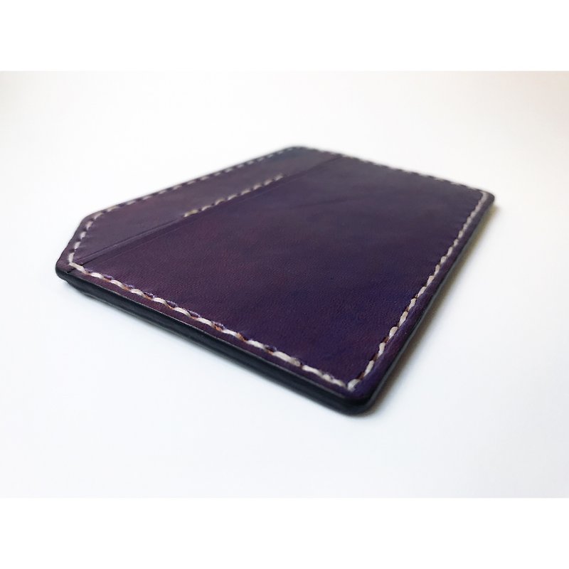 Leather Card Holder - ID & Badge Holders - Genuine Leather Purple