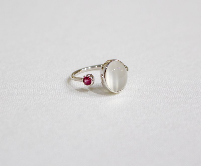 #silver #pinktormarine #moonstone #ring - แหวนทั่วไป - เครื่องเพชรพลอย สีเงิน