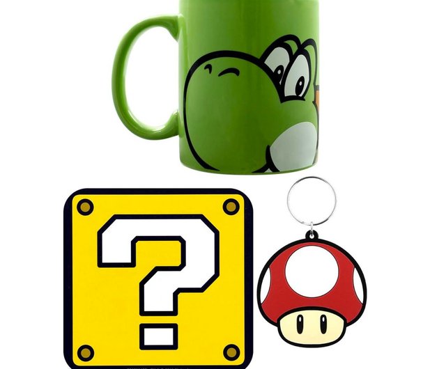 Perfect Gift】Super Mario Yoshi 3-in-1 Mug, Coaster & Keychain Gift Set -  Shop Pyramid Branded Zone Cups - Pinkoi