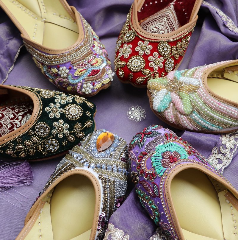 【一千零一夜系列】波西米亞/手工釘珠刺繡鞋 - 女休閒鞋/帆布鞋 - 真皮 多色