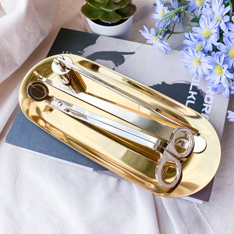 蠟燭工具套裝 - 香氛蠟燭/燭台 - 其他金屬 金色