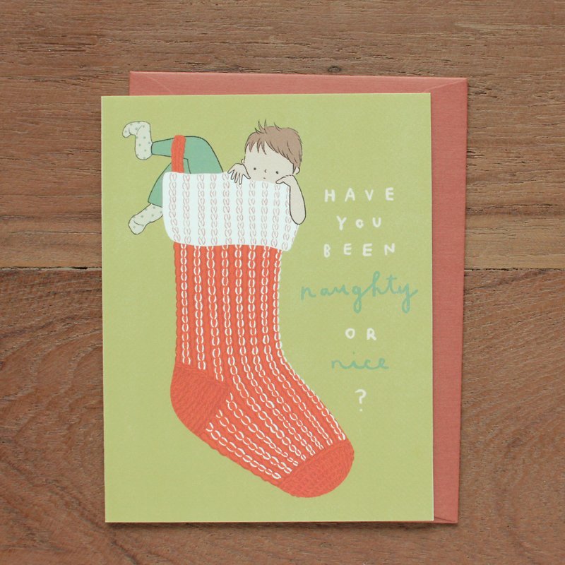 Have you been naughty or nice? Greeting Card - Cards & Postcards - Paper Green