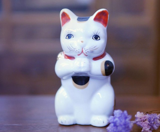 丸猫 招き猫 陶器置物 大小 （招き猫とは。江戸から全国に広まっ