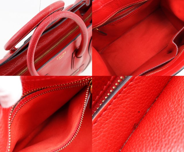 値下げ！セリーヌ　ラゲージマイクロ　赤　ハンドバッグ ショルダーバッグ CELINE - CELINE ラゲージマイクロショッパー レッドの通販 by