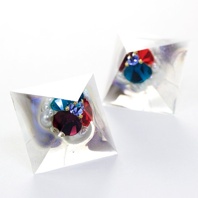 Pyramid Earrings (Ukumo) - Earrings & Clip-ons - Other Materials Multicolor