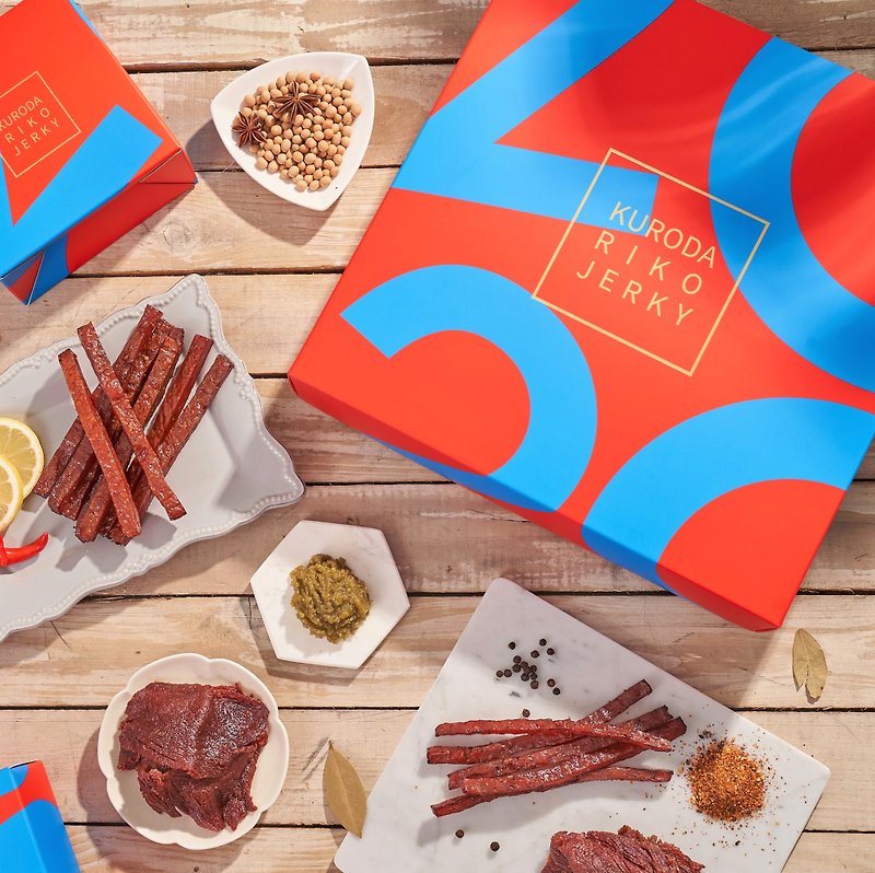 4 pieces of dried meat gift box - Dried Meat & Pork Floss - Paper Red